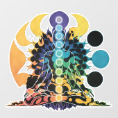 Colorful Cosmic Chakra Meditation Spiritual Energy ウィンドウサイン (シート)