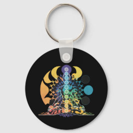 Colorful Cosmic Chakra Meditation Spiritual Energy キーホルダー