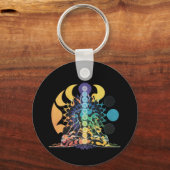 Colorful Cosmic Chakra Meditation Spiritual Energy キーホルダー (裏面)