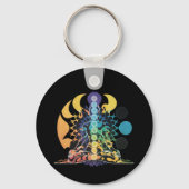 Colorful Cosmic Chakra Meditation Spiritual Energy キーホルダー (裏面)