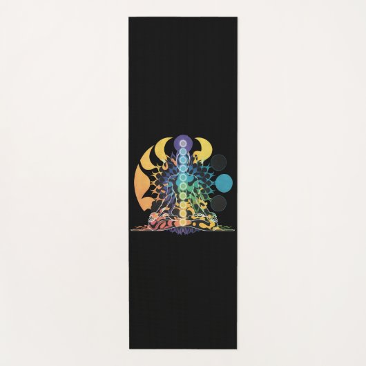 Colorful Cosmic Chakra Meditation Spiritual Energy ヨガマット (正面)