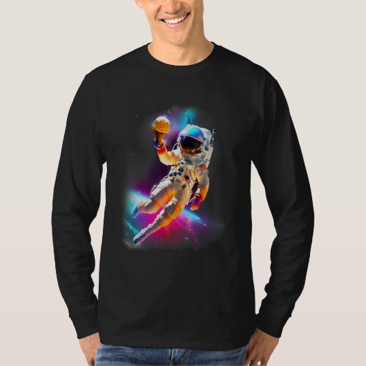 Colorful Cosmic Ice Cream Astronaut Tシャツ (正面)