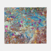 Colorful Cosmic Marble Art Fleece Blanket フリースブランケット (正面(横))