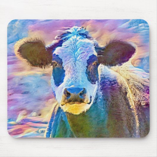 Colorful Cow Art Pretty Mouse Pad マウスパッド (正面)