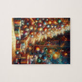 Colorful, Cozy Old-Fashioned Retro Christmas Tree  ジグソーパズル (横)