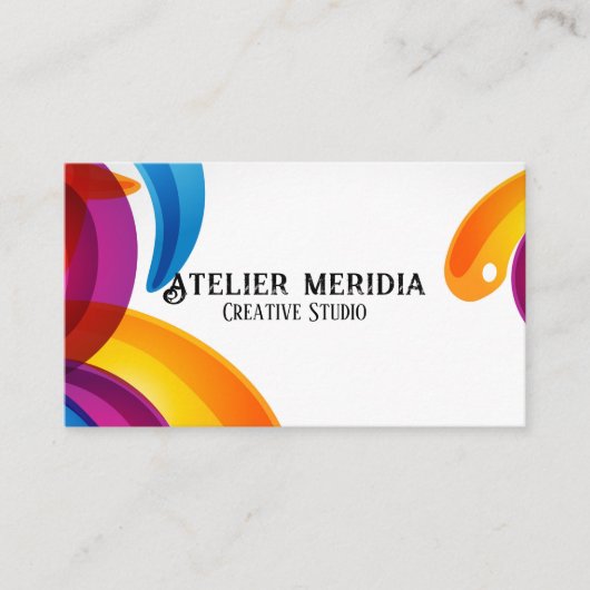 Colorful Creative Studio with QR Cod 名刺 (正面)