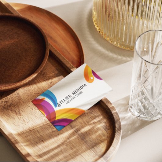 Colorful Creative Studio with QR Cod 名刺