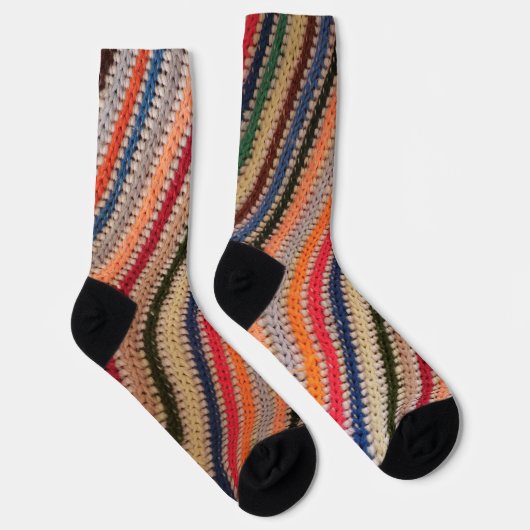 Colorful Crochet Print ソックス (右)