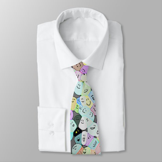 Colorful Crowd of Faces | artisan ネクタイ (タイ)