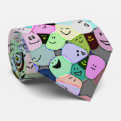 Colorful Crowd of Faces | artisan ネクタイ (ロール)