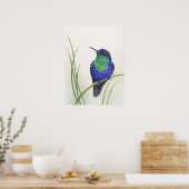 Colorful Crowned Woodnymph Hummingbird  ポスター (キッチン)