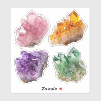 Colorful Crystal Stickers: Spiritual Gemstone Deco シール