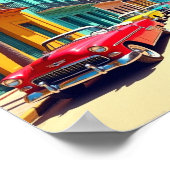 Colorful Cuban Street with Classic Cars  ポスター (角)