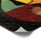 Colorful Cubism Abstract Faces Poster ポスター (角)