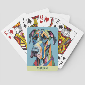 Colorful Cubist Great Dane  トランプ