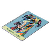 Colorful Cubist Great Dane  ノートブック (左側)