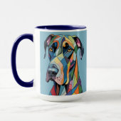 Colorful Cubist Great Dane マグカップ (左)