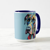 Colorful Cubist Great Dane マグカップ (正面右)