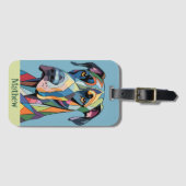Colorful Cubist Great Dane ラゲッジタグ (正面横)