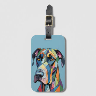 Colorful Cubist Great Dane  ラゲッジタグ