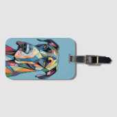 Colorful Cubist Great Dane  ラゲッジタグ (正面横)