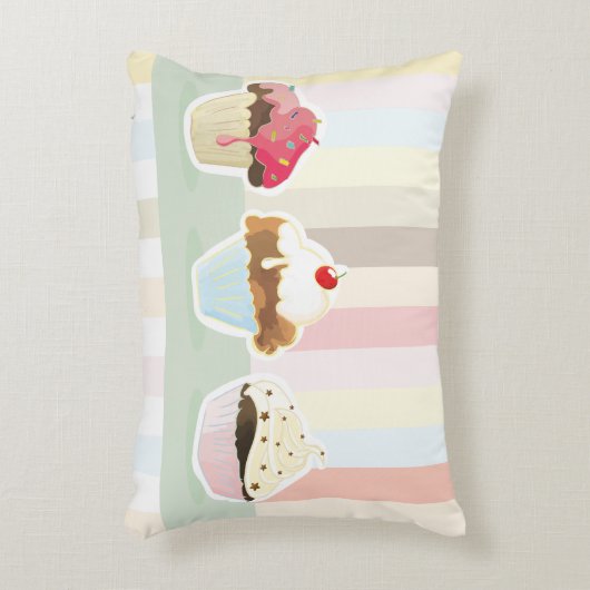 colorful cupcake アクセントクッション (正面(垂直))