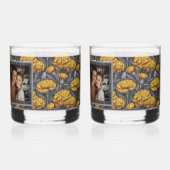 Colorful Custom Carnation Themed Beach Wedding ウイスキーグラス (裏面)