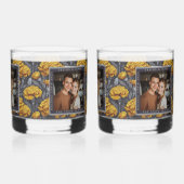 Colorful Custom Carnation Themed Beach Wedding ウイスキーグラス (左)