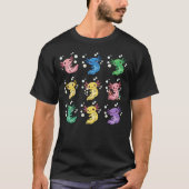 Colorful Cute Axolotl Pattern Art Tシャツ (正面)