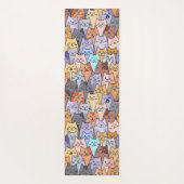 Colorful Cute Cat Crowd Pattern Whimsical Cat Face ヨガマット (裏面)