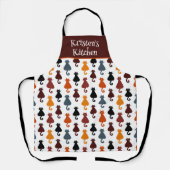 Colorful Cute Cats Pattern Personalized エプロン (正面)