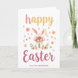 Colorful Cute Easter Card , Personalized Easter  シーズンカード