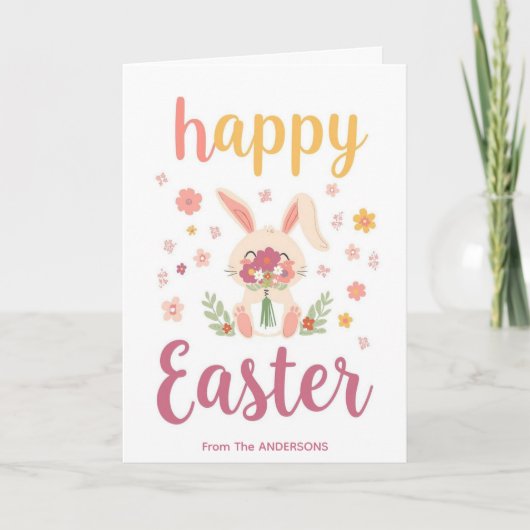 Colorful Cute Easter Card , Personalized Easter  シーズンカード (正面)