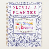 Colorful Cute Floral Custom Name  プランナー手帳 (正面)