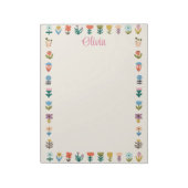 Colorful Cute Folk Flower Notepad  ノートパッド (回転)
