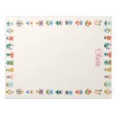 Colorful Cute Folk Flower Notepad  ノートパッド (正面)
