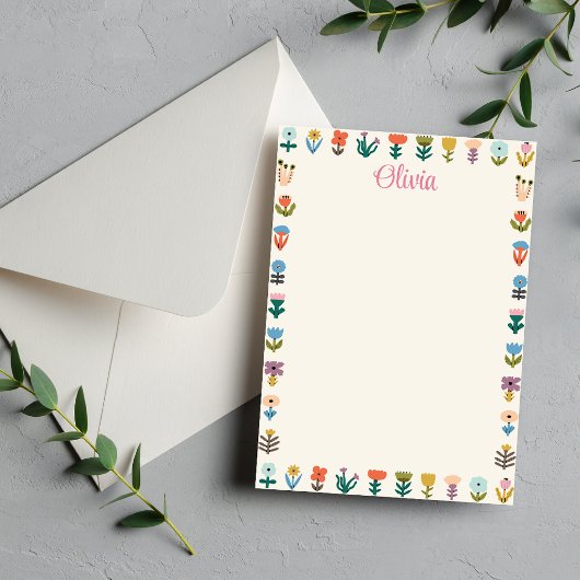 Colorful Cute Folk Flower Notepad  ノートパッド