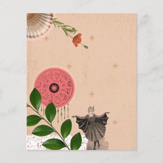 Colorful Cute Pink Collage Art Journal Paper Sheet (正面)