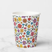 Colorful Cute Spring Flowers Paper Cups 紙コップ (裏面)