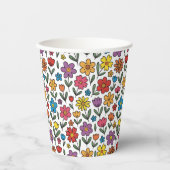 Colorful Cute Spring Flowers Paper Cups 紙コップ (正面)