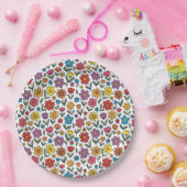 Colorful Cute Spring Flowers Paper Plates ペーパープレート (パーティー)