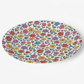 Colorful Cute Spring Flowers Paper Plates ペーパープレート (アングル)