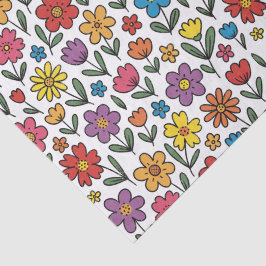 Colorful Cute Spring Flowers Tissue Paper 薄葉紙