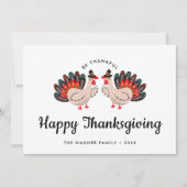 Colorful Cute Turkey Happy Thanksgiving シーズンカード (正面)