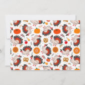 Colorful Cute Turkey Happy Thanksgiving シーズンカード (裏面)