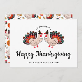 Colorful Cute Turkey Happy Thanksgiving  シーズンカード