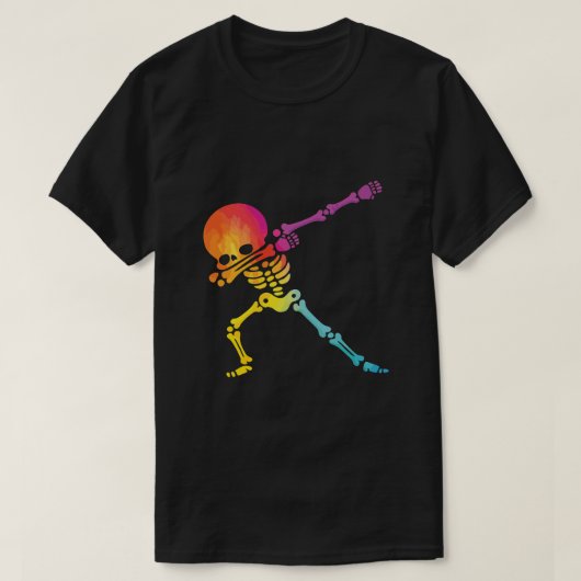 Colorful Dabbing Skeleton Tシャツ (デザイン正面)