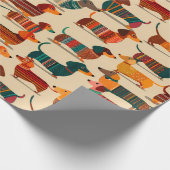 Colorful Dachshund Sweater Pattern Wrapping Paper ラッピングペーパー (角)
