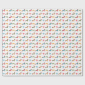 Colorful Dachshunds & Bows Festive Christmas ラッピングペーパー (フラット)