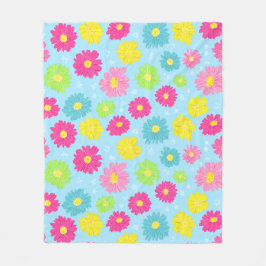 Colorful Daisies フリースブランケット